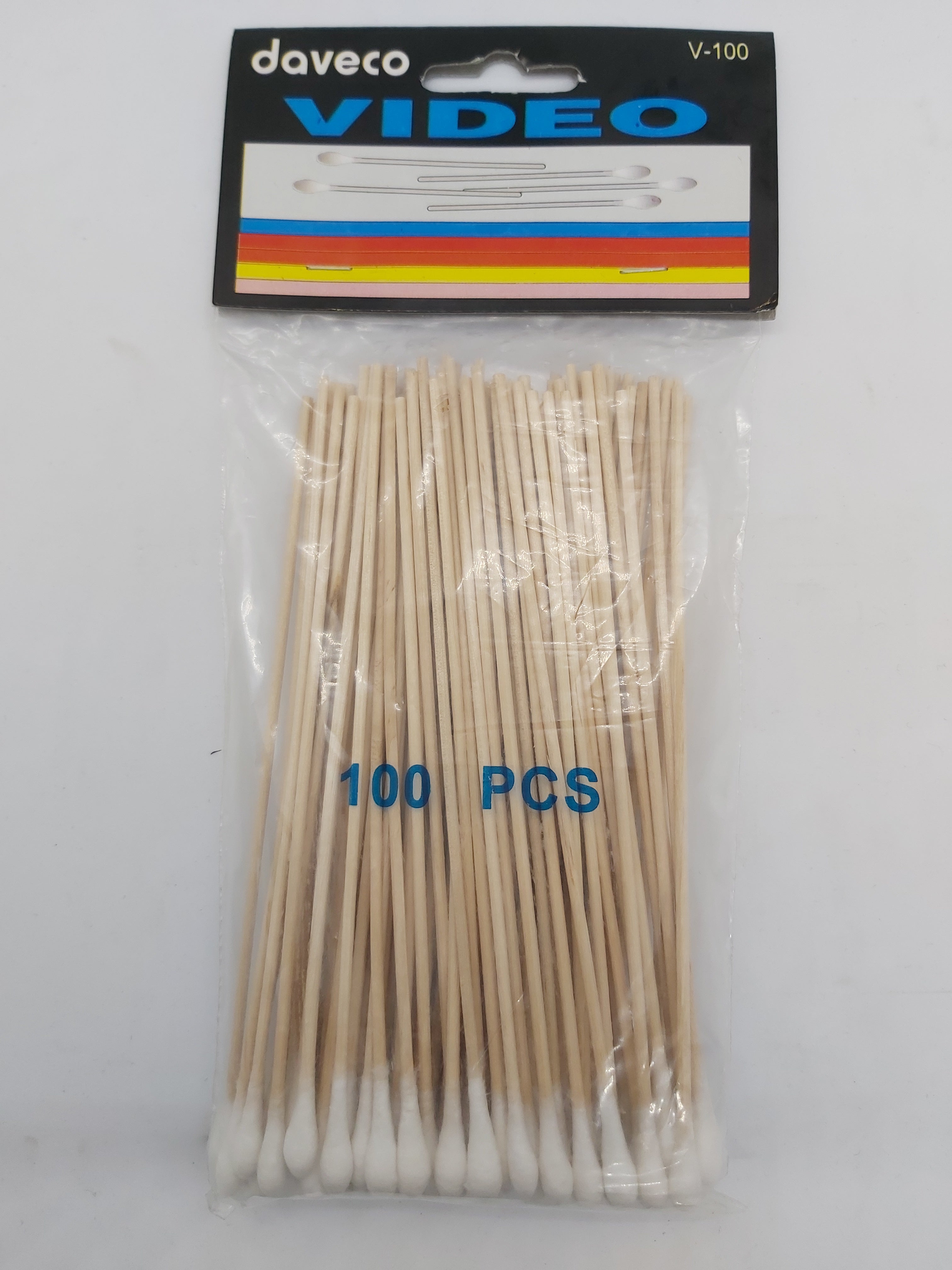 100 COTTON TIPPED SWABS ON 6'' STICK (V-100)