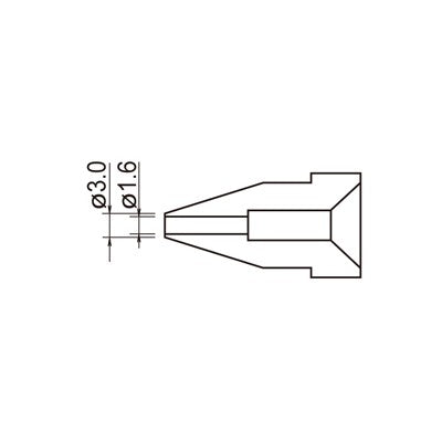 Replacement Nozzle for Hakko 808 - 1.6 x 3.0mm (A1007/P)
