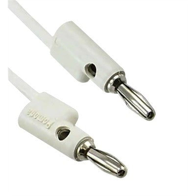 Stacking Banana Plug Patch Cable - 2ft, White (B-24-9)