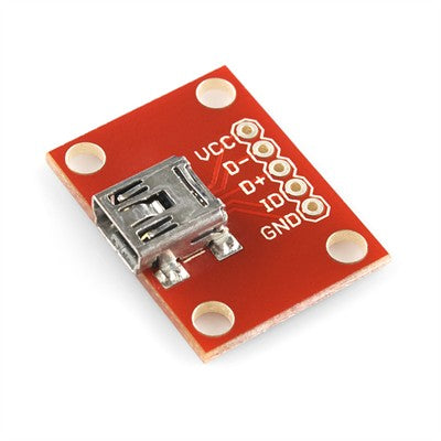 USB 'mini-B' Female Breakout Board (SF-BOB-09966)