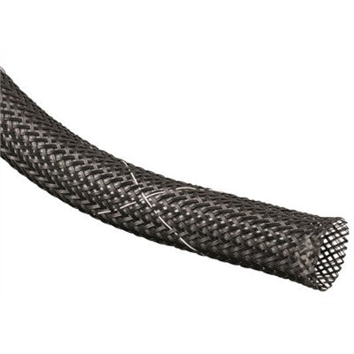 Flexo Flame Retardant Braided Wrap Sleeving 1/4"x 1000ft, Black (FRN0.25BK-1000)