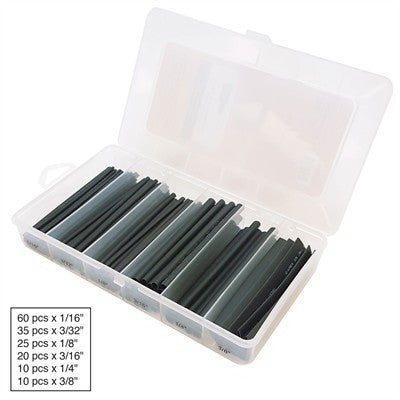 Heat Shrink Kit, 2:1 Black, 160 Pieces (HSK-2100)