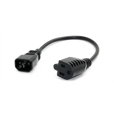 3 Conductor Computer Power Cord - IEC 320 C14 Plug to NEMA 5-15R Receptacle, 1ft (PAC100)