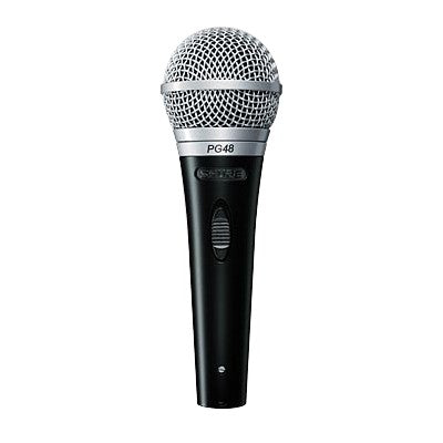 SHURE® PG48 Cardioid Dynamic Vocal Microphone w/ 15' XLR to 1/4" Cable (PG48-QTR)