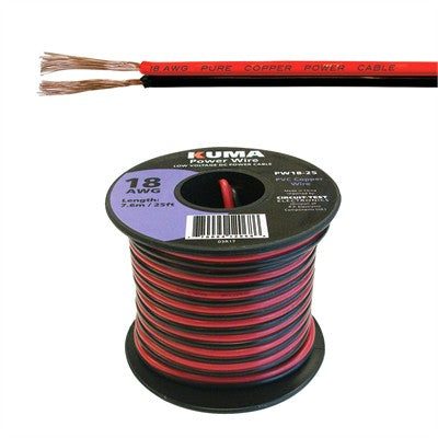 Low Voltage DC Power Cable, 18AWG, 25ft Roll (PW18-25)