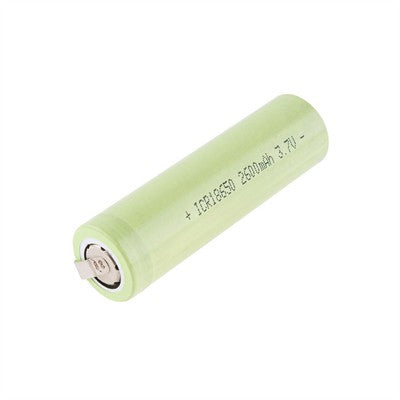 Lithium Ion Rechargeable Battery, 18650 Cell - 3.7V, 2600mAh, Solder Tabs (SF-PRT-13189)
