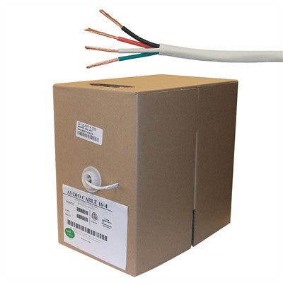 High Performance Speaker Wire, In-Wall, 16AWG, 4 Conductor, 500ft Roll (SP-16/4FT4-500)