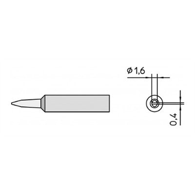 Tip for WXP 65W - 1.6mm Long Chisel (T0054485199)