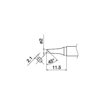 Tip for Hakko FX951/FM206 - Beveled 2.0mm, 45° (T15-BC2)