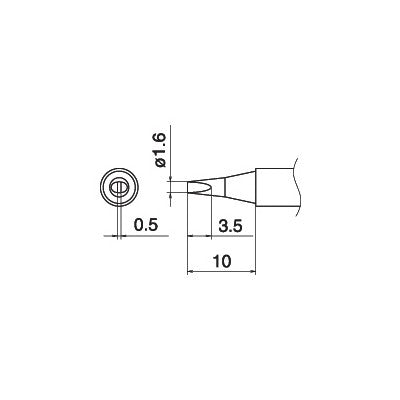 Tip for Hakko FX951/FM206 - Chisel 1.6mm (T15-D16)