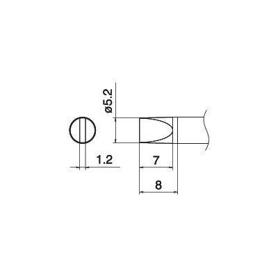 Tip for Hakko FX951/FM206 - Chisel 1.2mm (T15-D52)