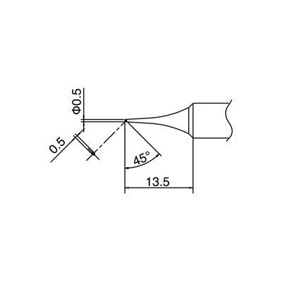Tip for Hakko FX888D - Bevel 0.5mm, 45° (T18-C05/P)