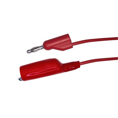 Stacking Banana Plug to Alligator Clip Patch Cord, 12", Red (TLE512R)