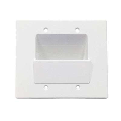 Wall Plate - Wire Feed Through, Low Profile, 2 Gang (WCP-223)